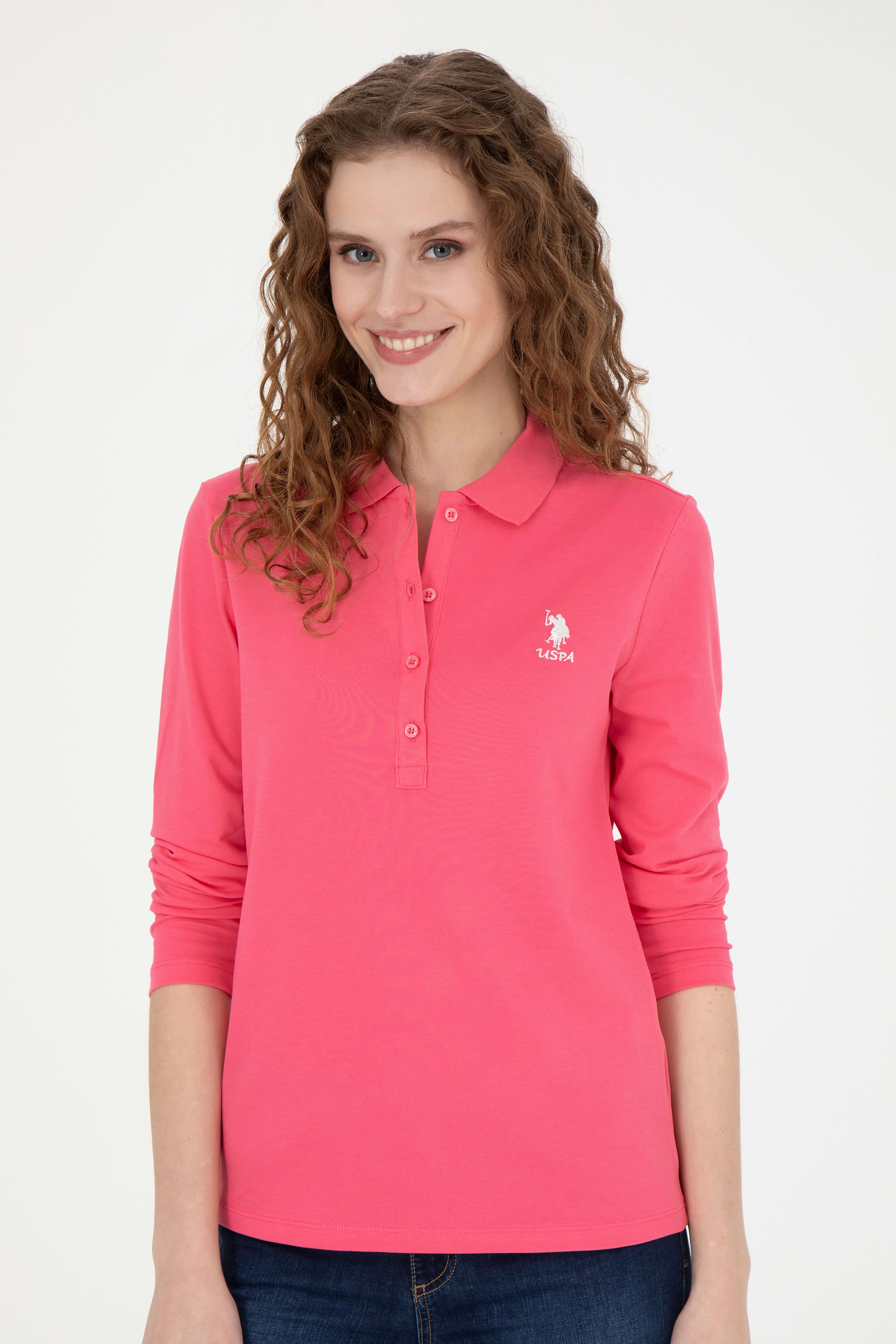 Kadın Pembe Basic Sweatshirt - Image 3