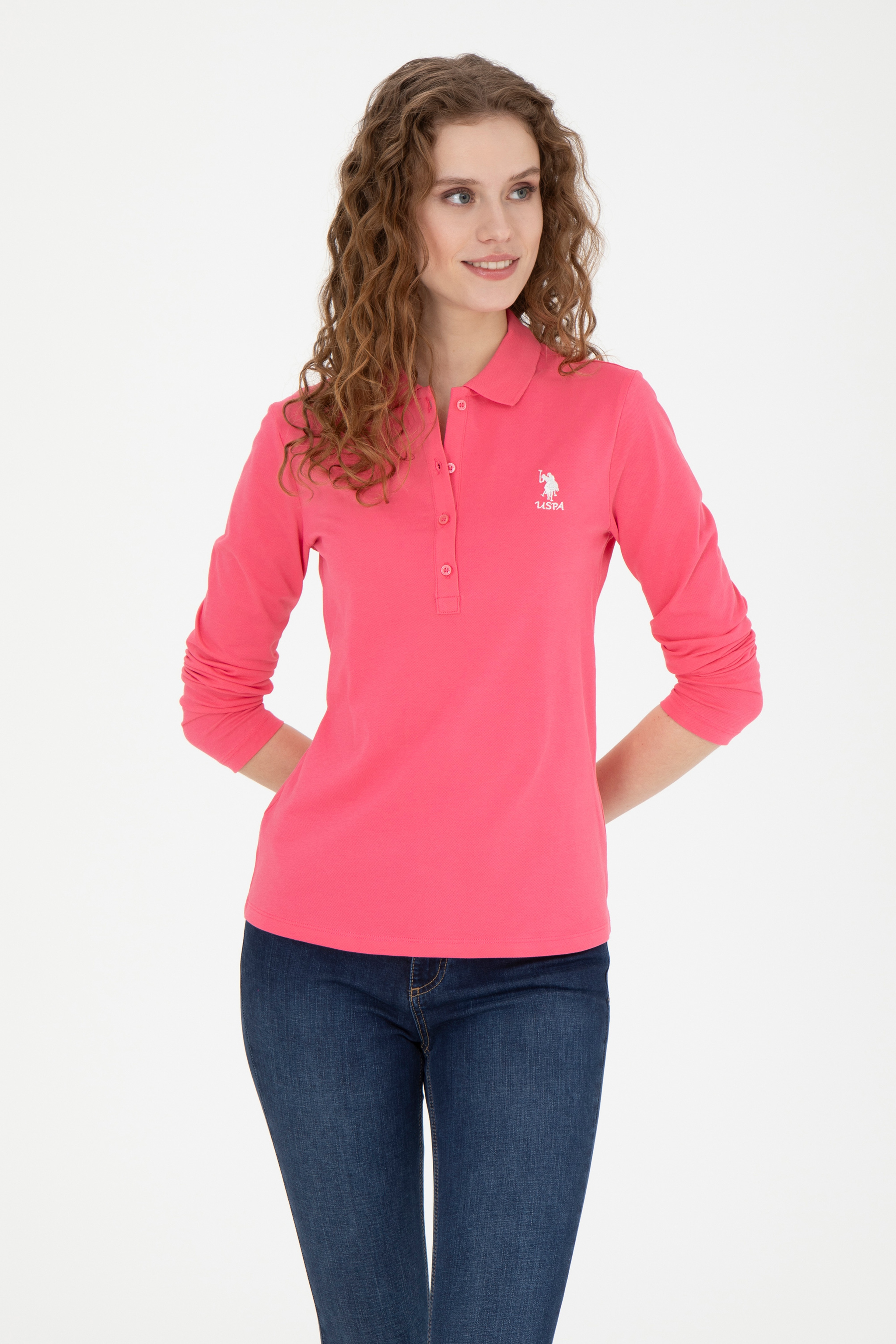 Kadın Pembe Basic Sweatshirt - Image 1