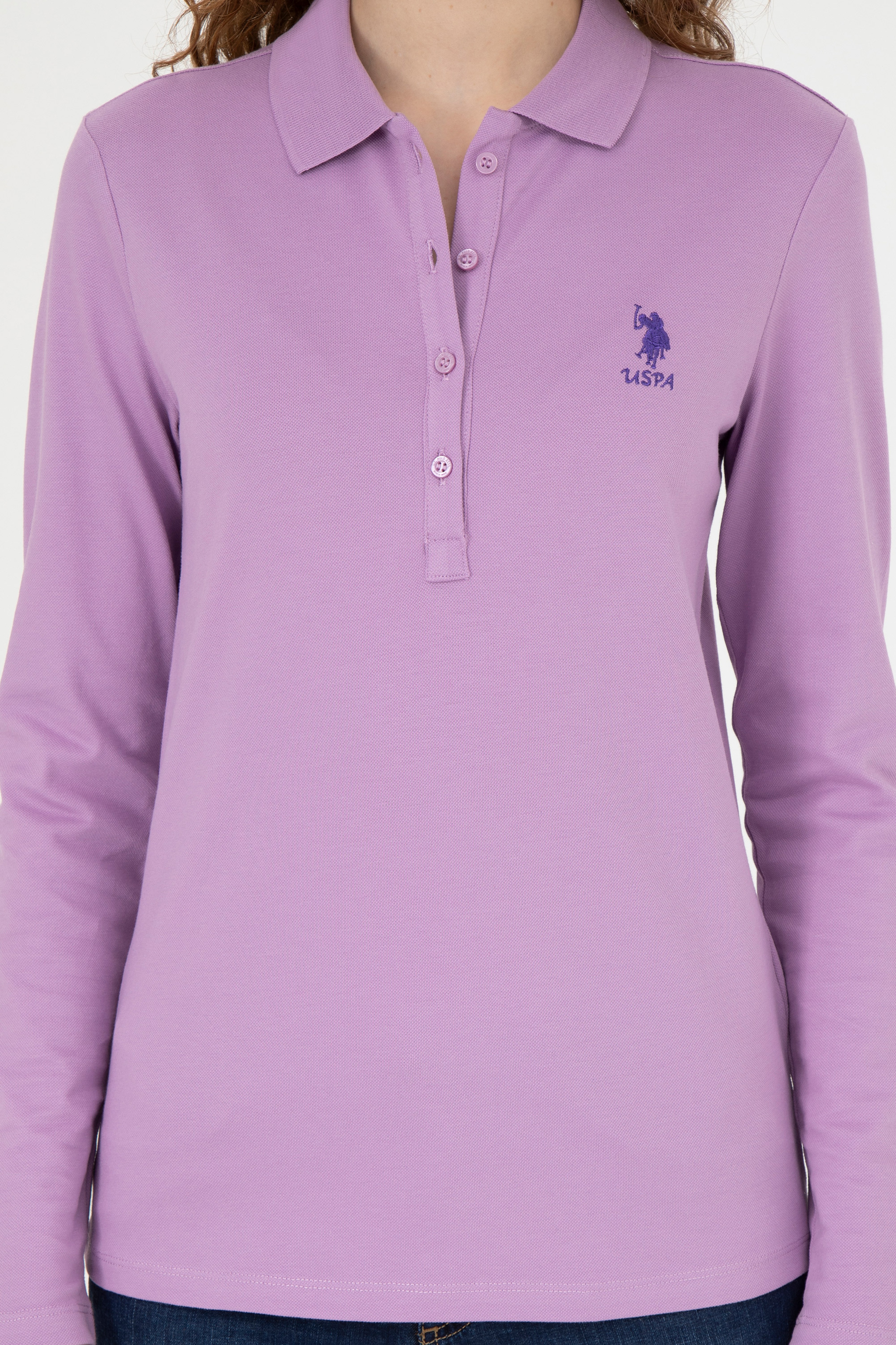 Kadın Lila Basic Sweatshirt - Image 6