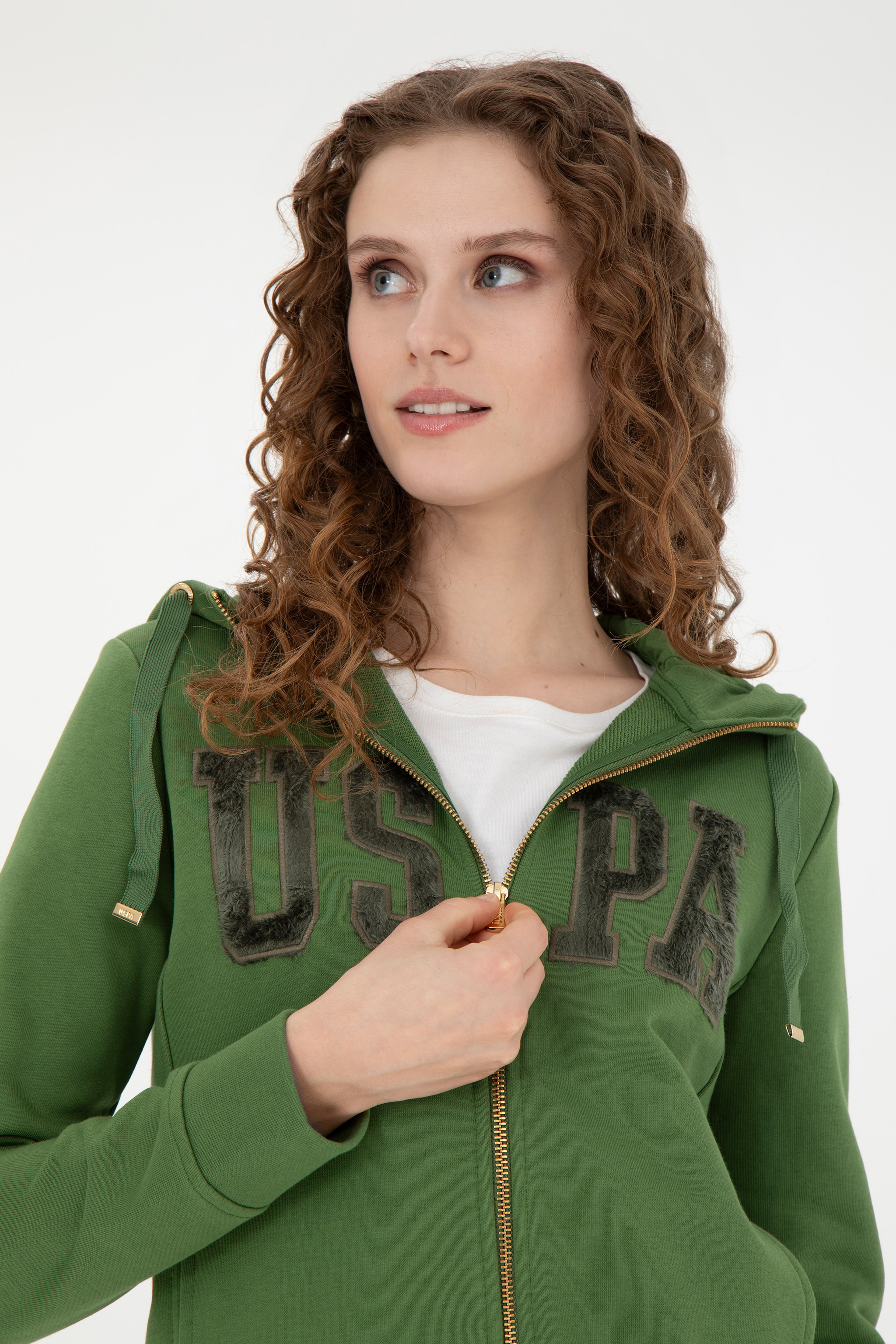 Kadın Yeşil Basic Sweatshirt - Image 2