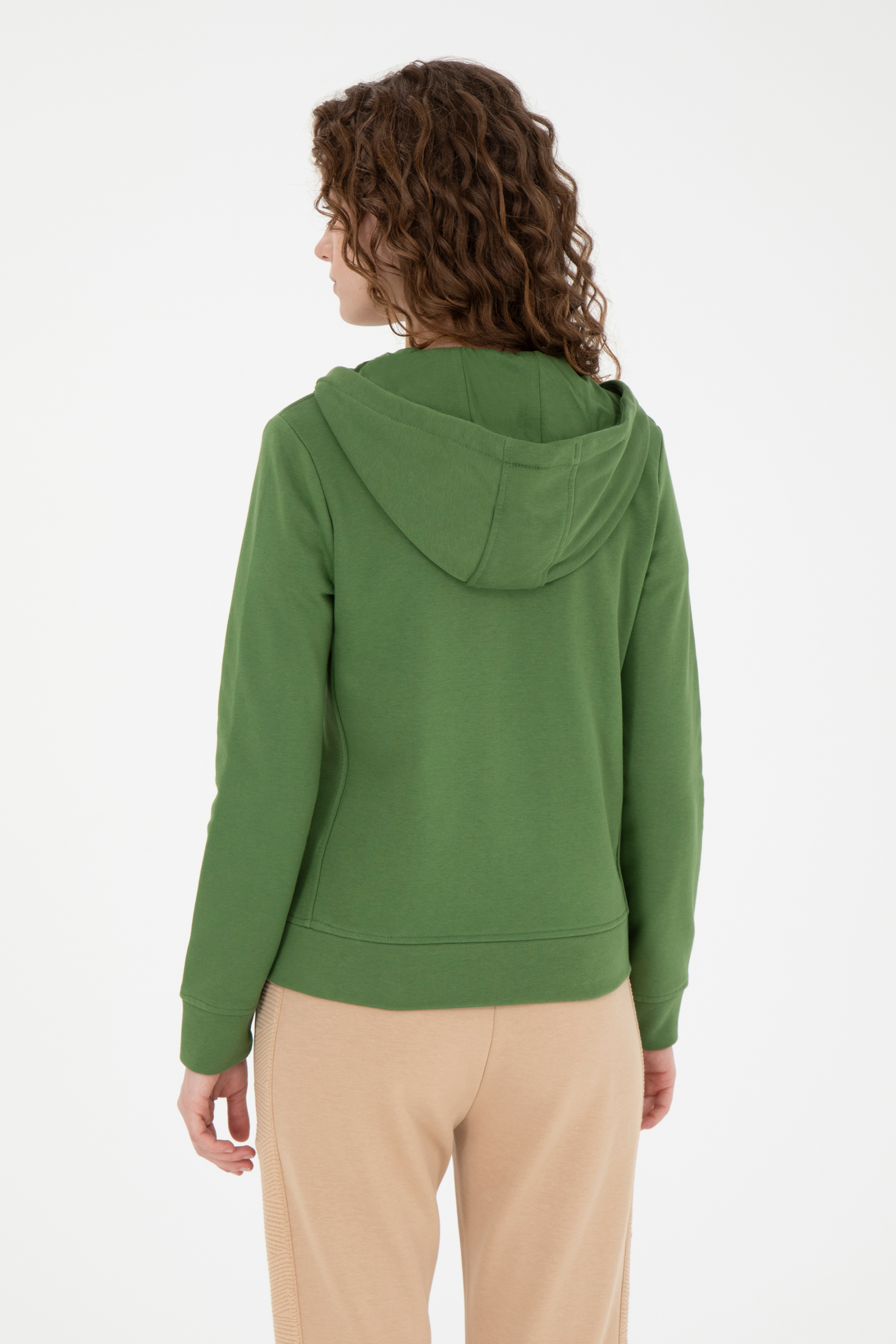 Kadın Yeşil Basic Sweatshirt - Image 5