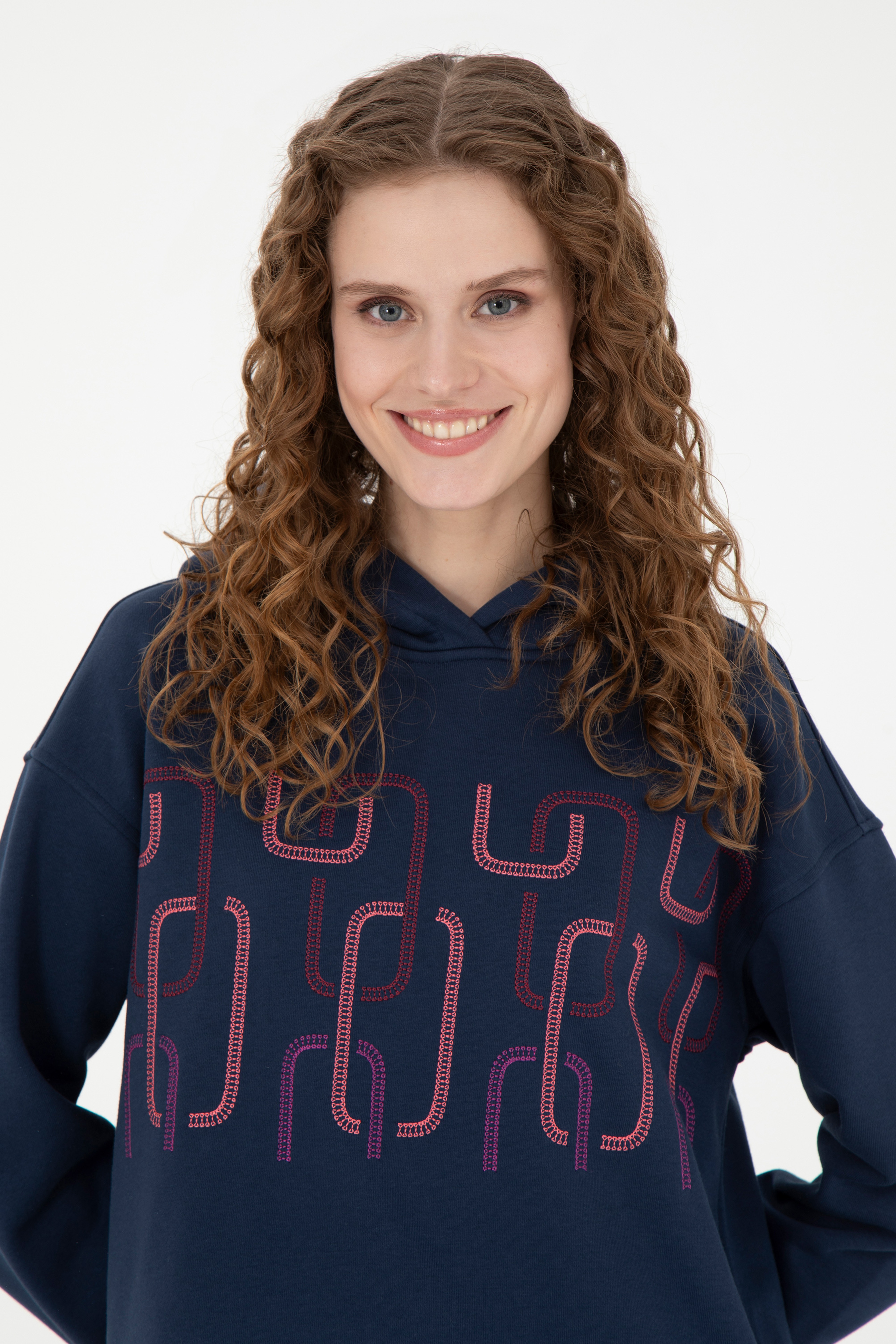 Kadın Lacivert Sweatshirt - Image 2
