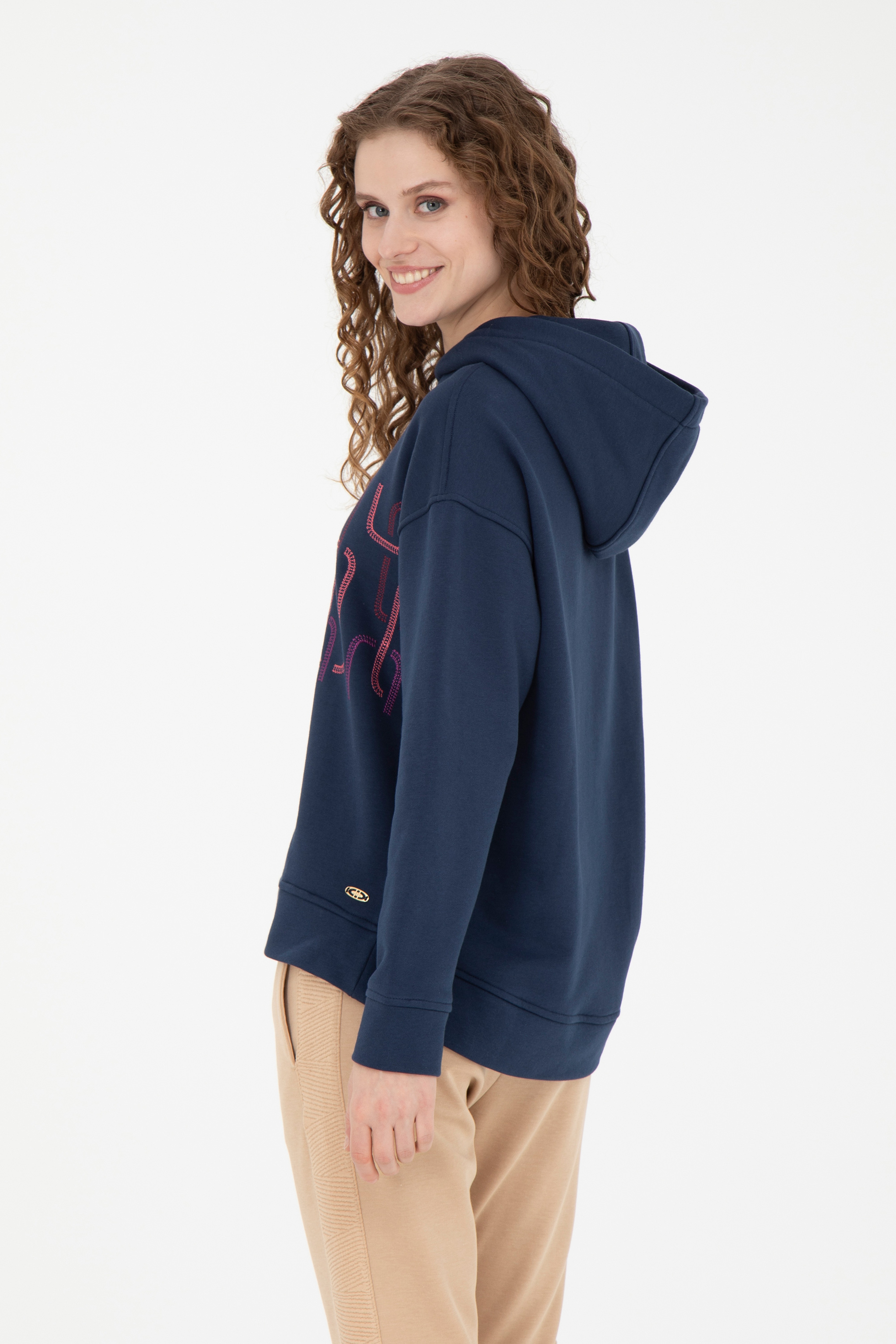 Kadın Lacivert Sweatshirt - Image 5