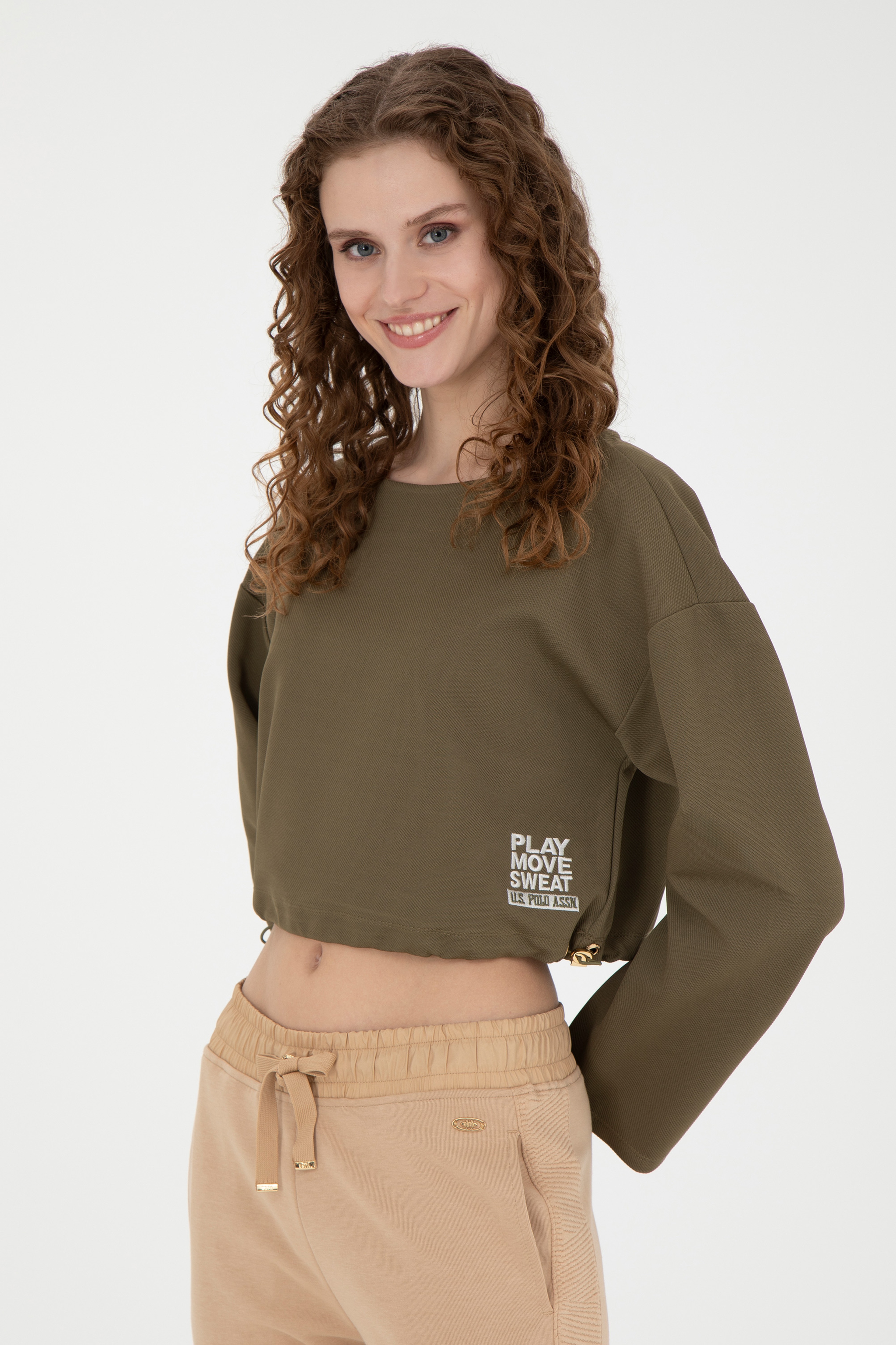 Kadın Haki Sweatshirt - Image 1
