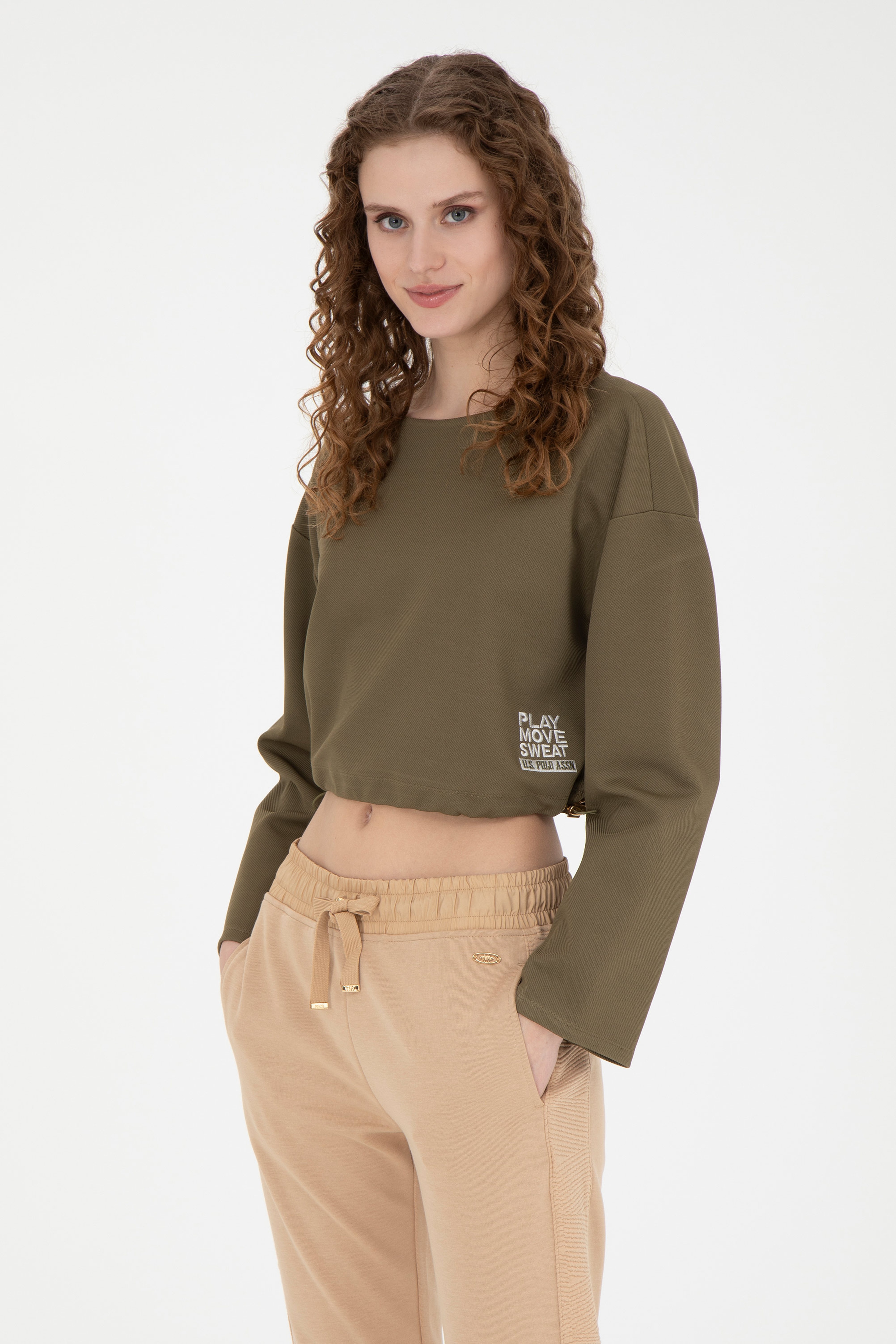 Kadın Haki Sweatshirt