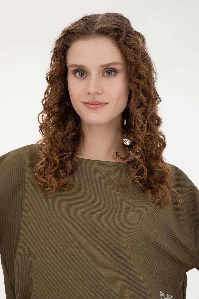 Kadın Haki Sweatshirt - 50271597002