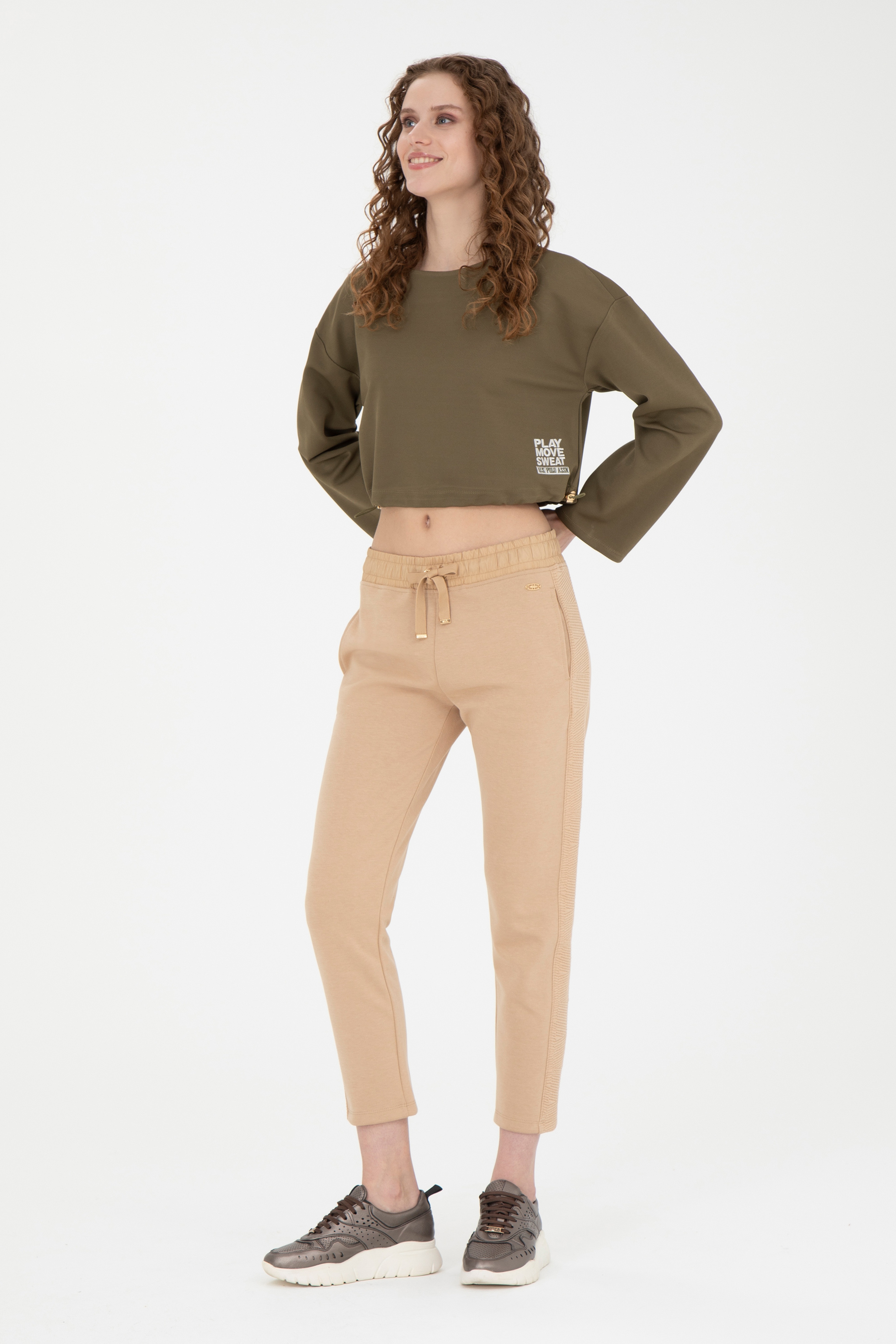 Kadın Haki Sweatshirt - Image 4