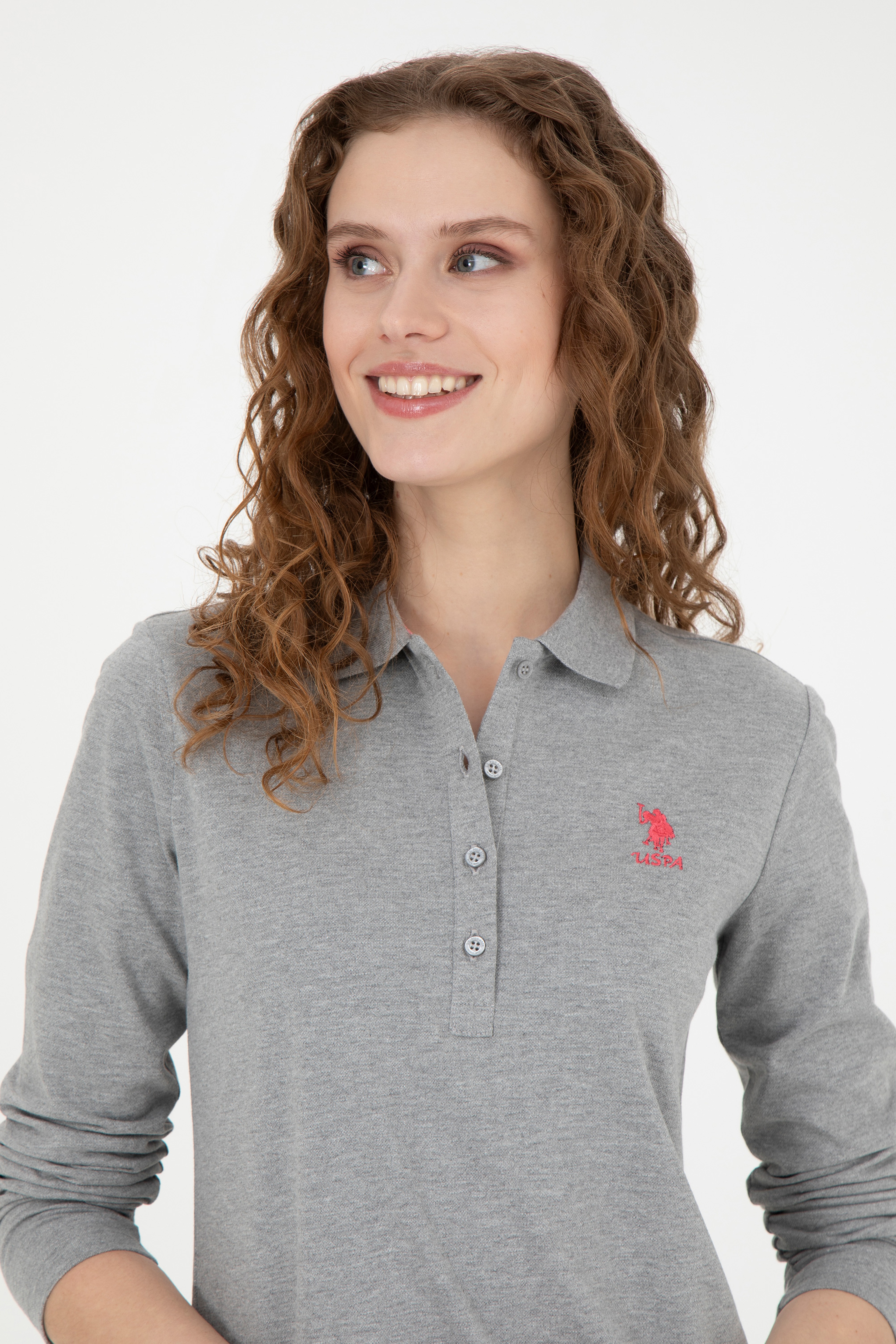 Kadın Gri Melanj Basic Sweatshirt - Image 2
