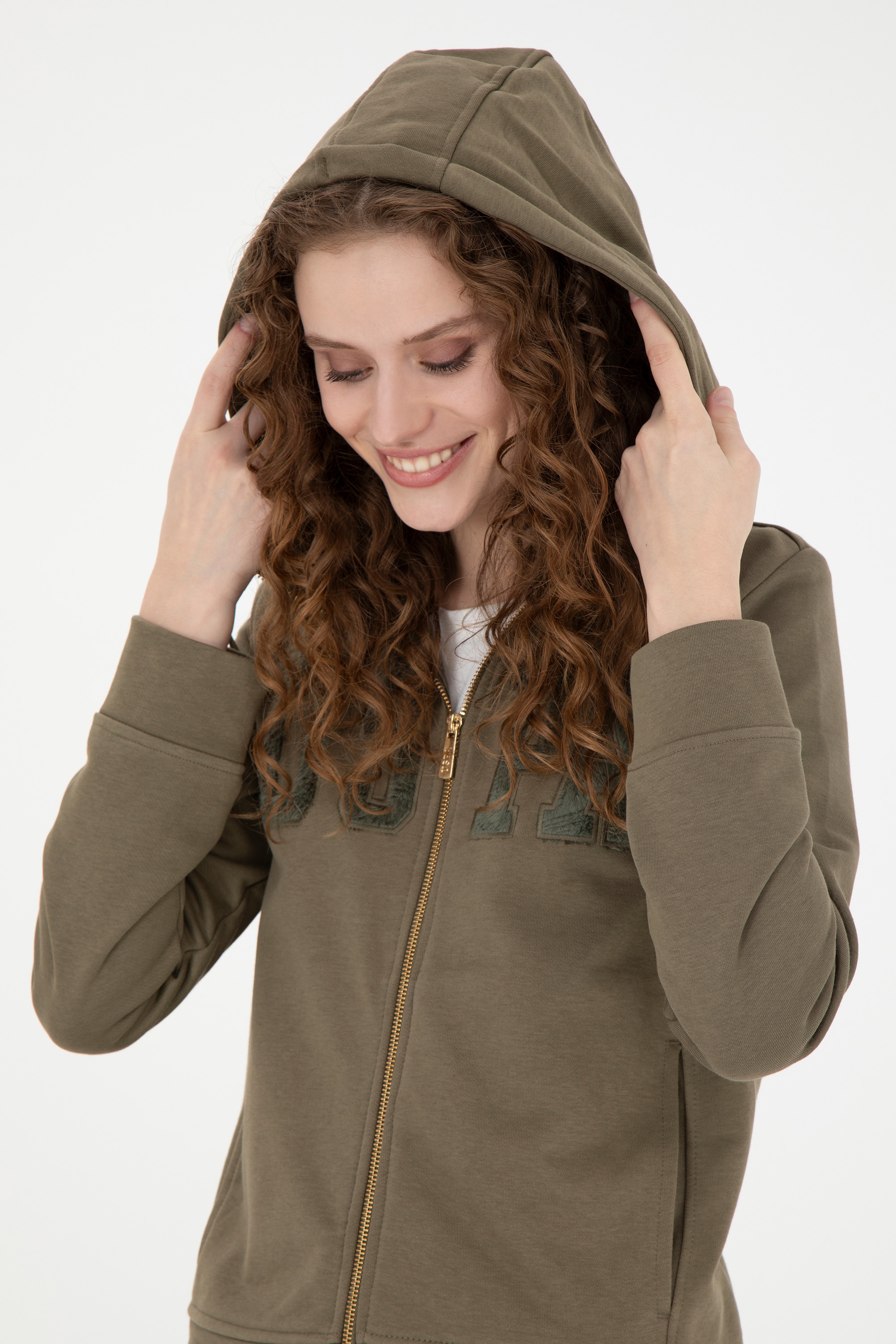 Kadın Haki Basic Sweatshirt