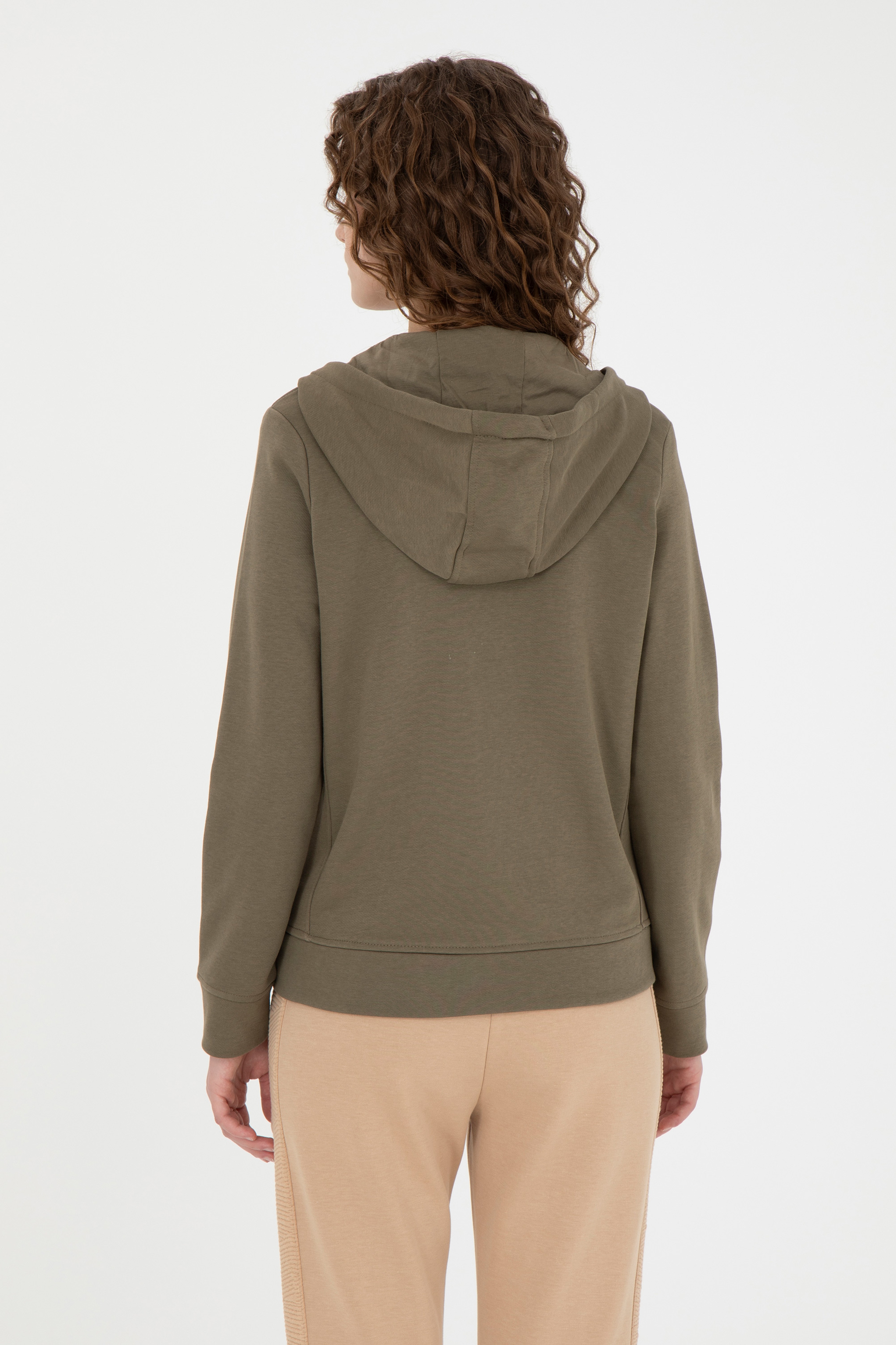 Kadın Haki Basic Sweatshirt