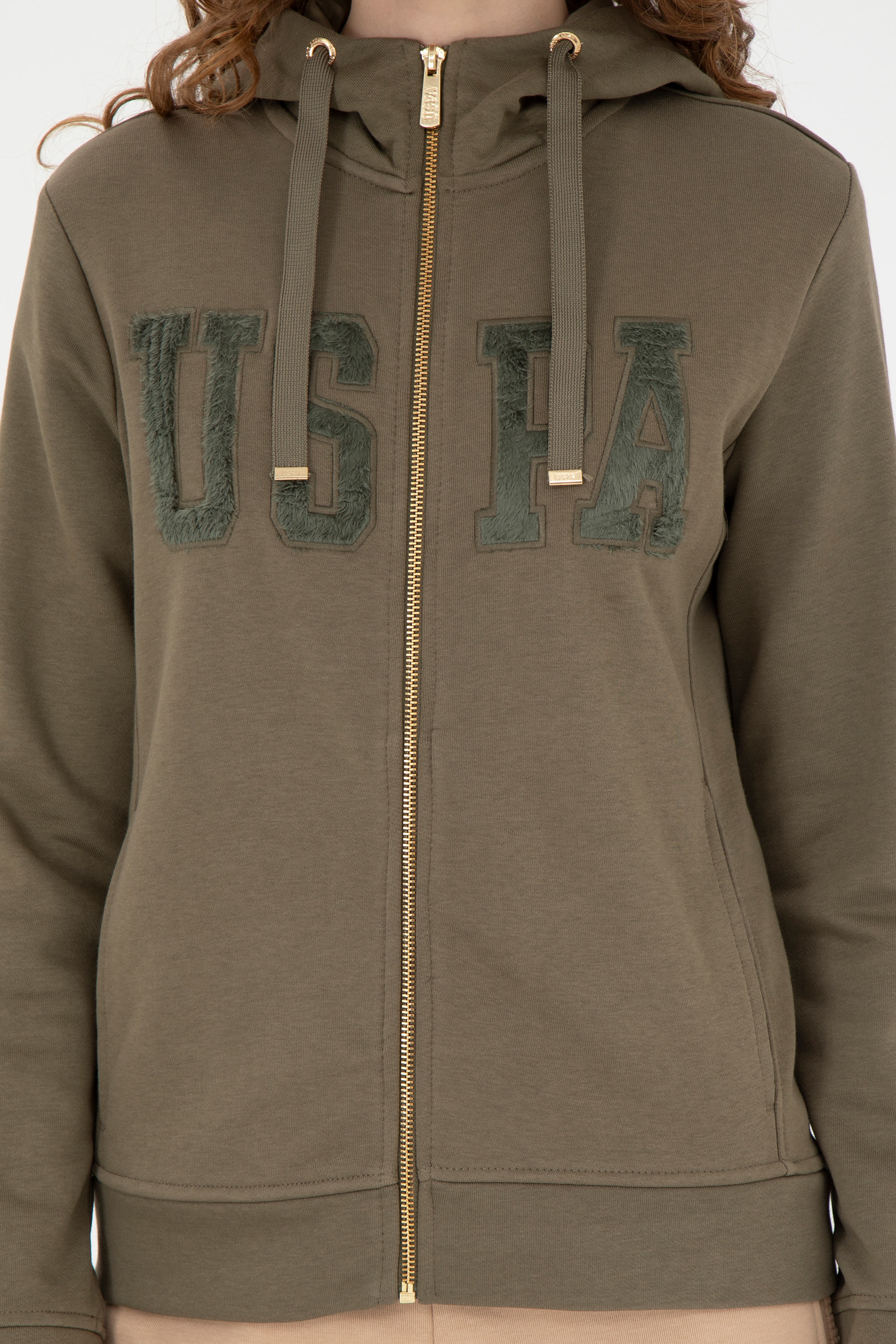 Kadın Haki Basic Sweatshirt - Image 6