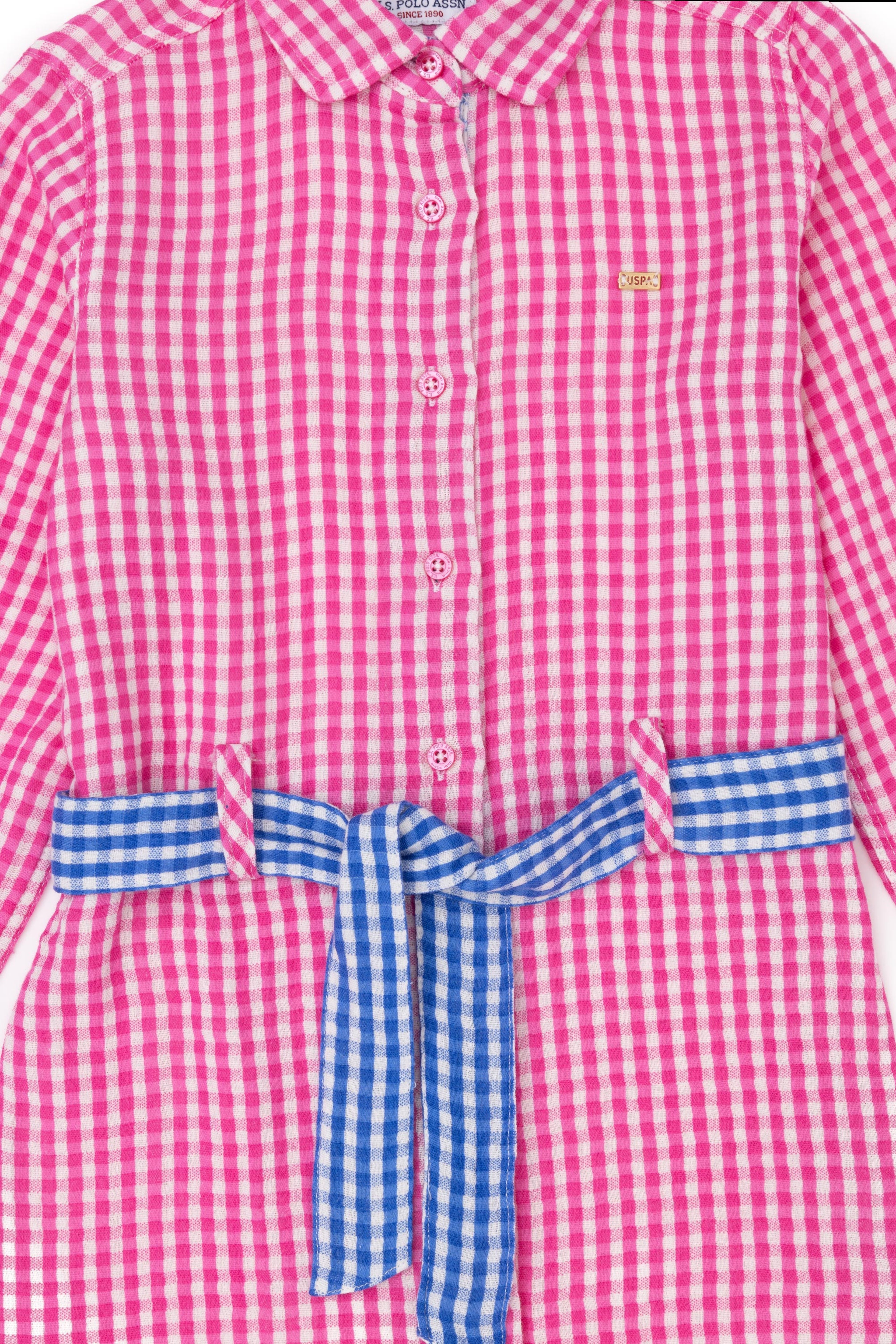 Kız Çocuk Pembe Dokuma Elbise - Image 3