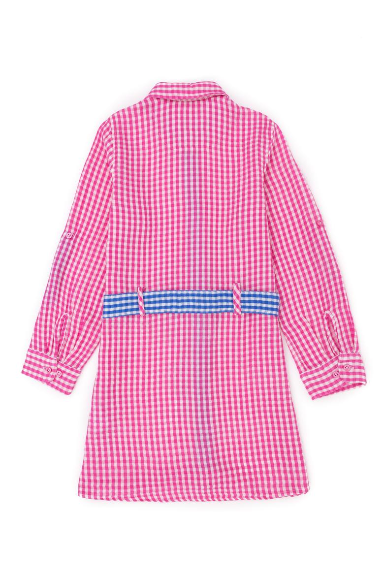 Kız Çocuk Pembe Dokuma Elbise - 50262728025