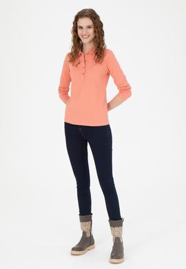 Kadın Somon Basic Polo Yaka Sweatshirt - 50271573042