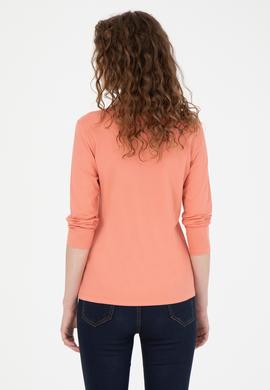 Kadın Somon Basic Polo Yaka Sweatshirt - 50271573042