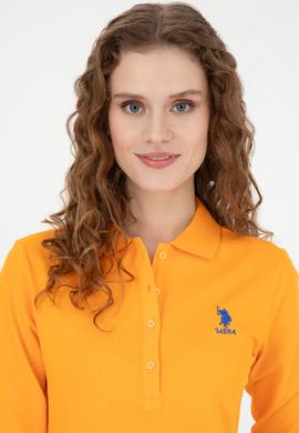 Kadın Turuncu Basic Polo Yaka Sweatshirt - 50271573177