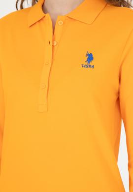 Kadın Turuncu Basic Polo Yaka Sweatshirt - 50271573177