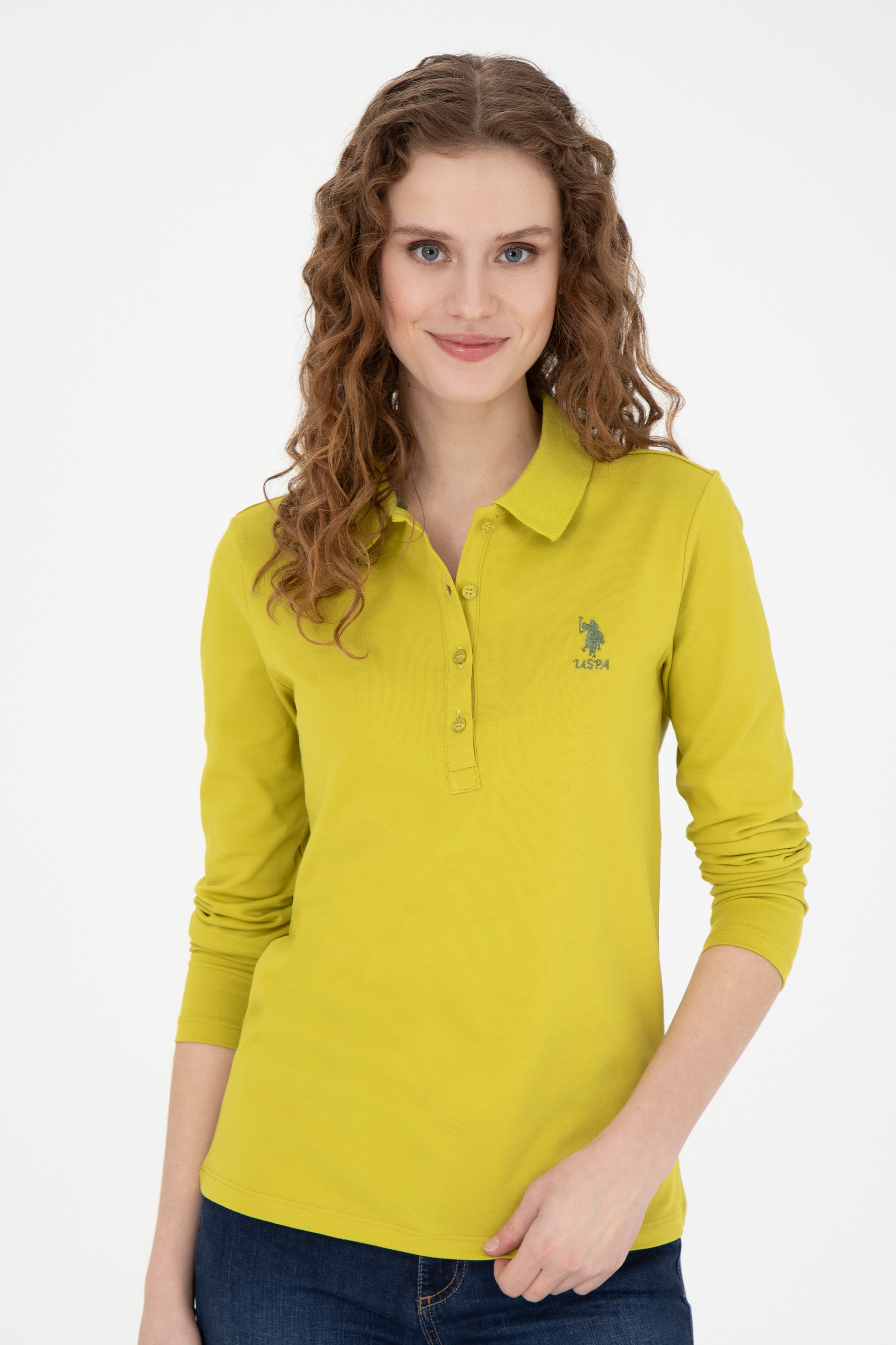 Kadın Fıstık Yeşili Basic Sweatshirt - Image 1