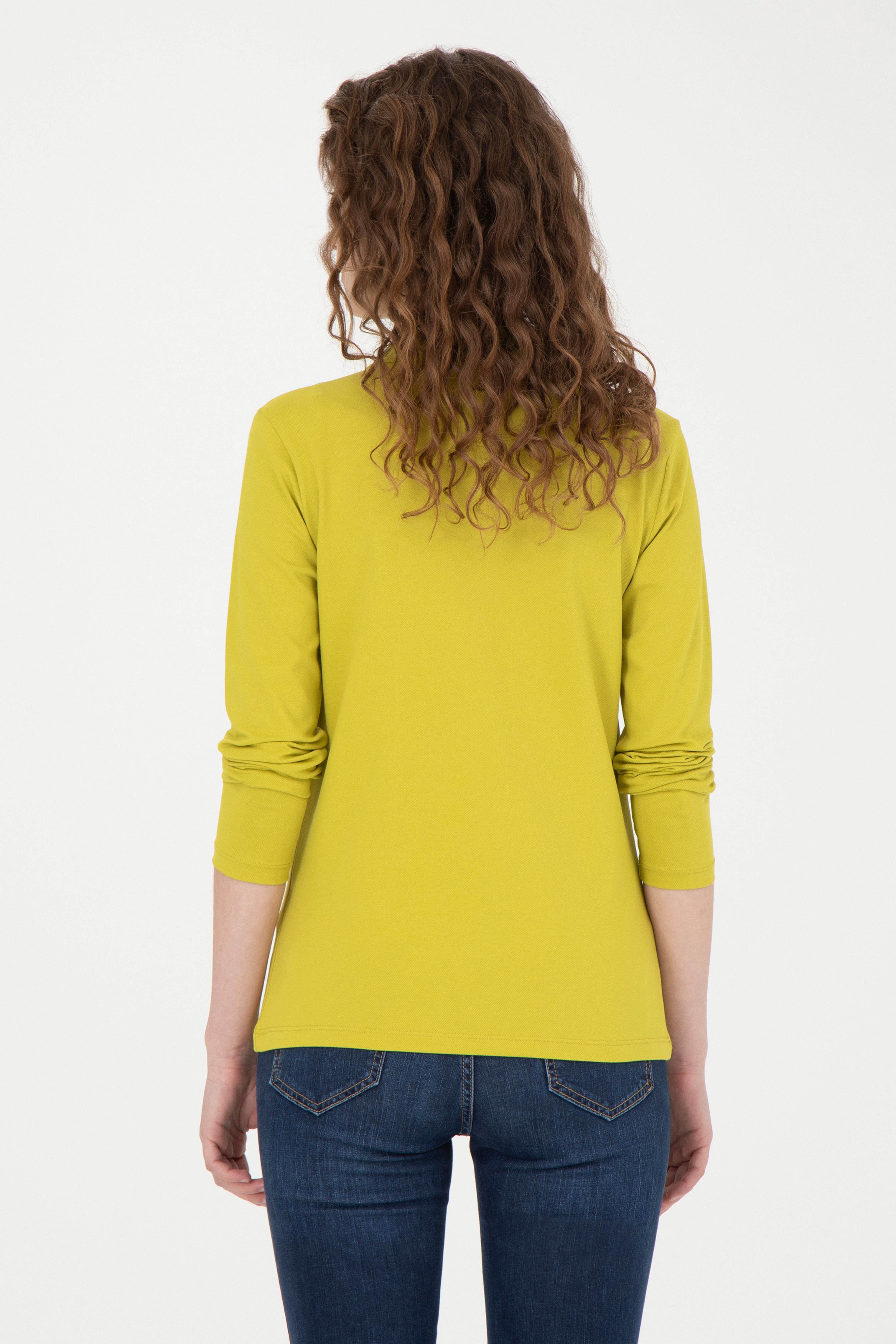 Kadın Fıstık Yeşili Basic Sweatshirt - Image 5