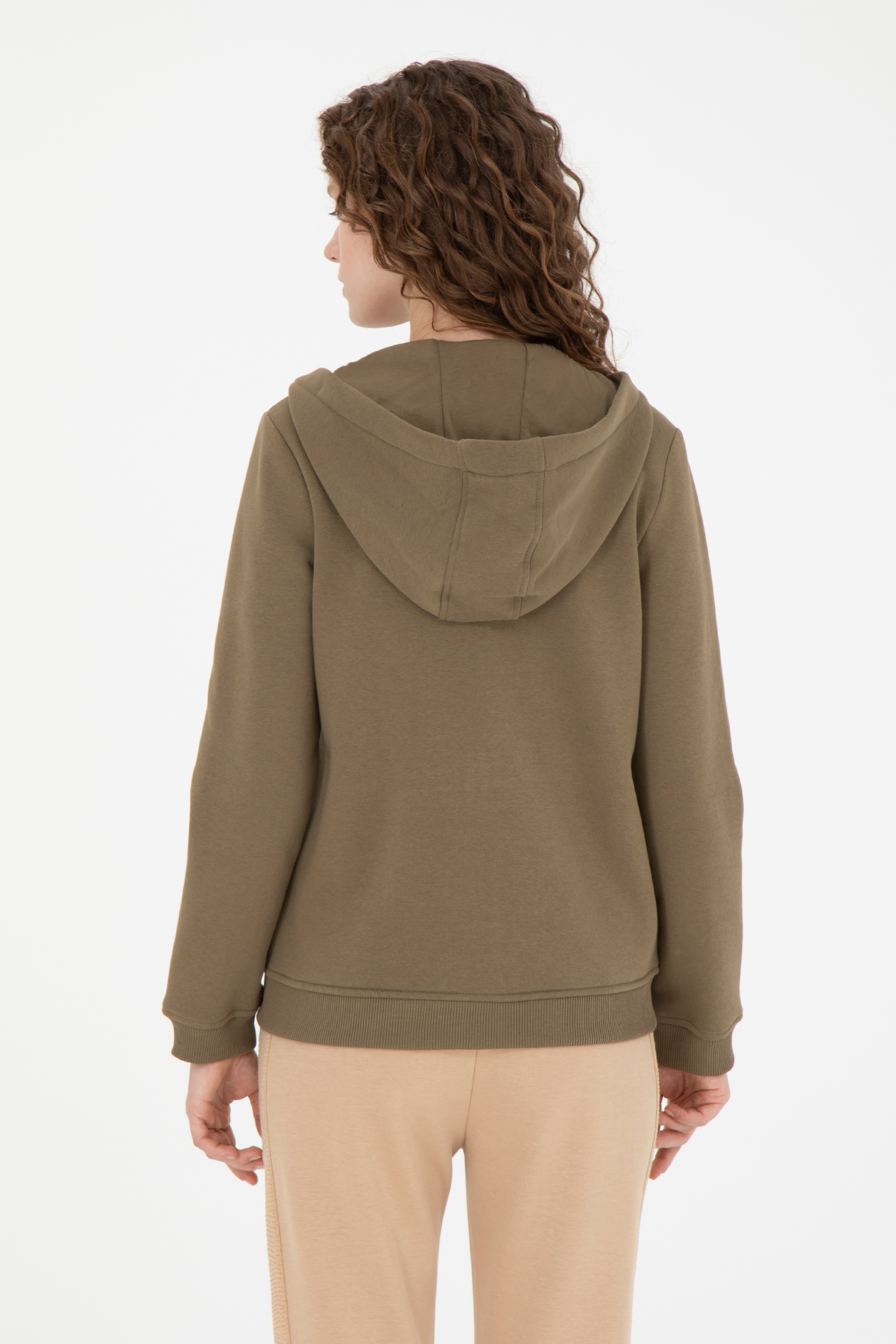 Kadın Haki Sweatshirt - Image 5