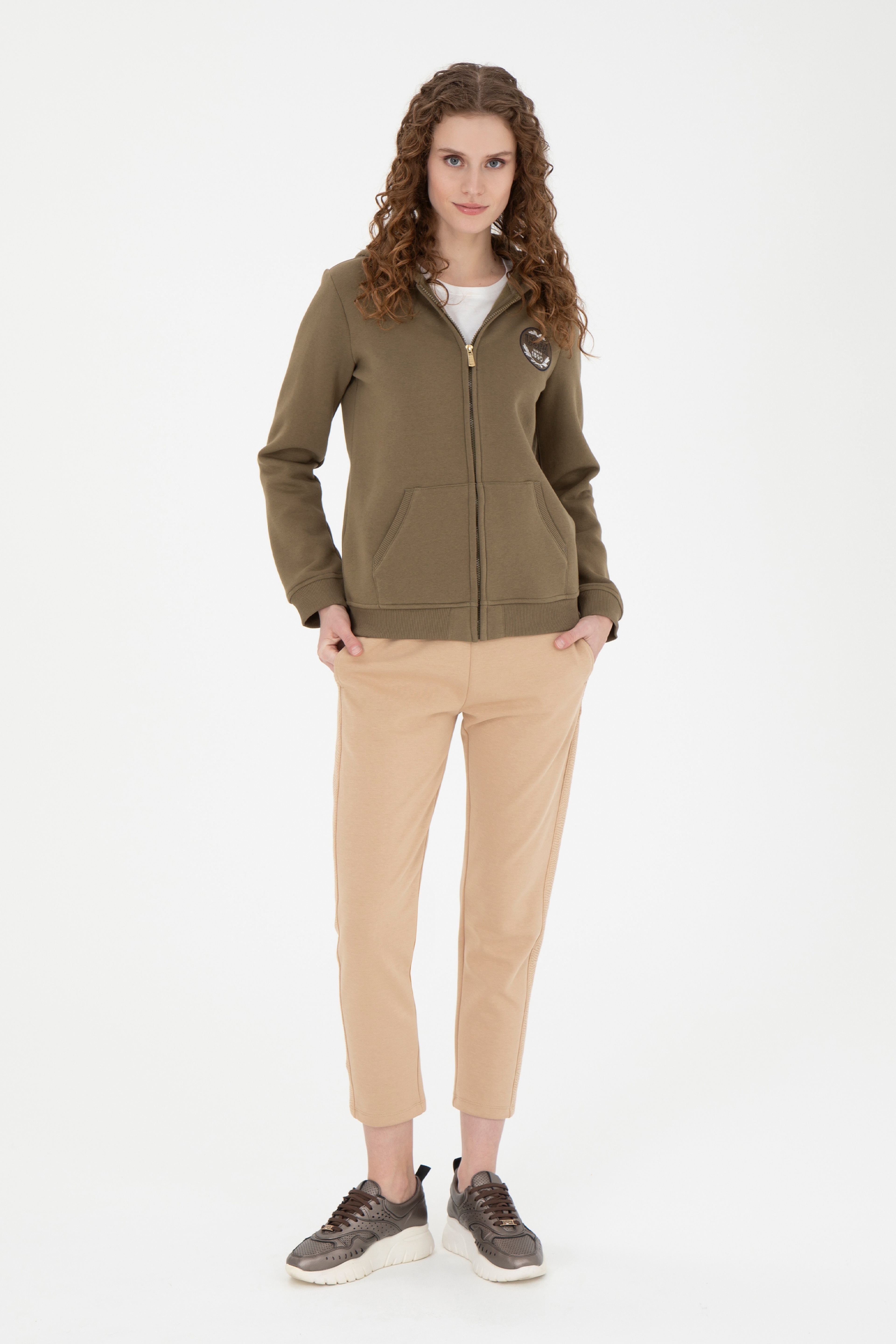 Kadın Haki Sweatshirt