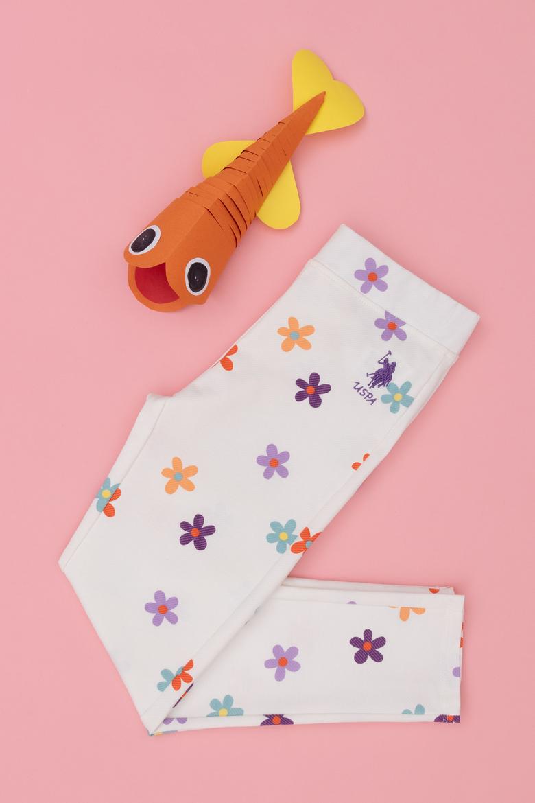 Kız Çocuk Ekru Eşofman Altı