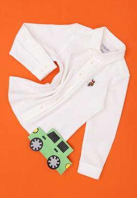 Erkek Çocuk Ekru Uzun Kollu Gömlek - 50288554013