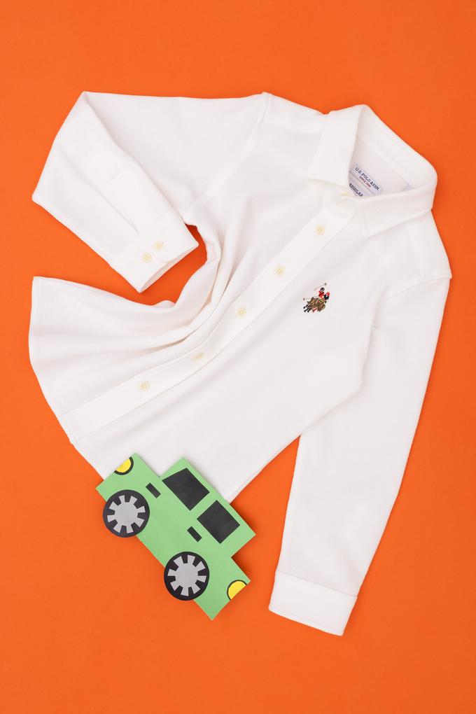 Erkek Çocuk Ekru Uzun Kollu Gömlek