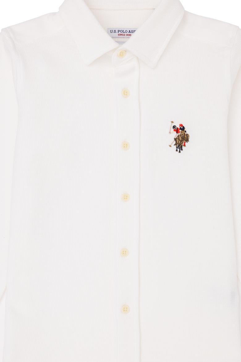 Erkek Çocuk Ekru Uzun Kollu Gömlek - 50288554013