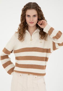 Kadın Taş V Yaka Kazak - 50277298015