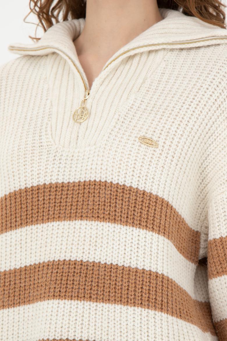 Kadın Taş V Yaka Kazak - 50277298015