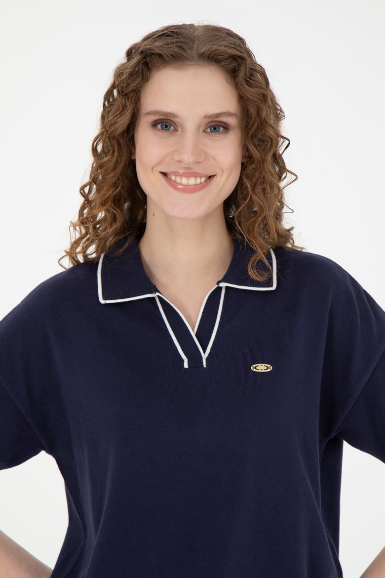 Kadın Lacivert V Yaka Kazak - 50289217001