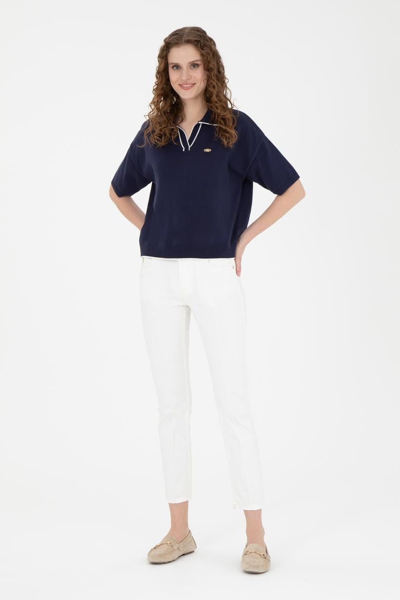 Kadın Lacivert V Yaka Kazak - 50289217001