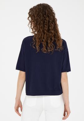 Kadın Lacivert V Yaka Kazak - 50289217001