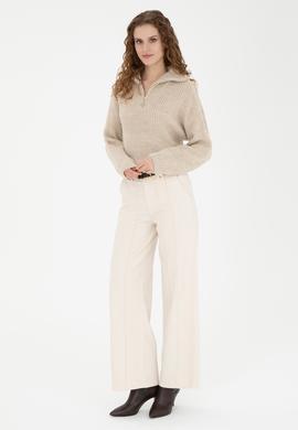 Kadın Kum Melanj V Yaka Kazak - 50277299025