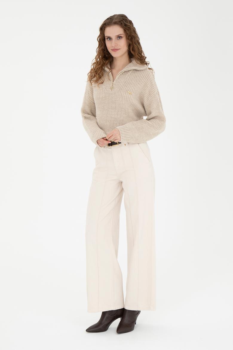 Kadın Kum Melanj V Yaka Kazak - 50277299025