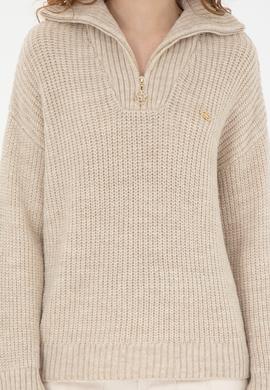 Kadın Kum Melanj V Yaka Kazak - 50277299025