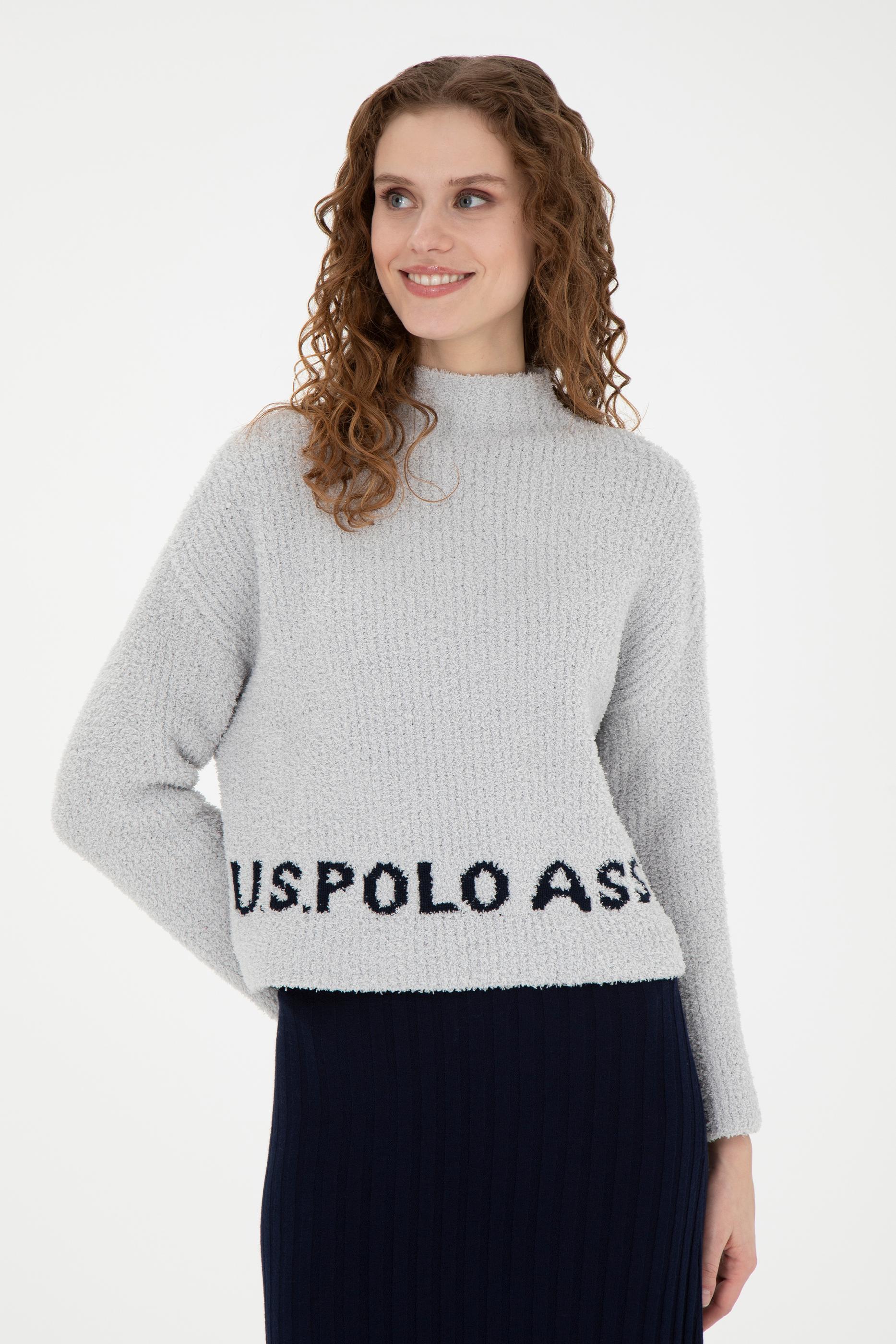 Kadın Taş Melanj Balıkçı Yaka Kazak