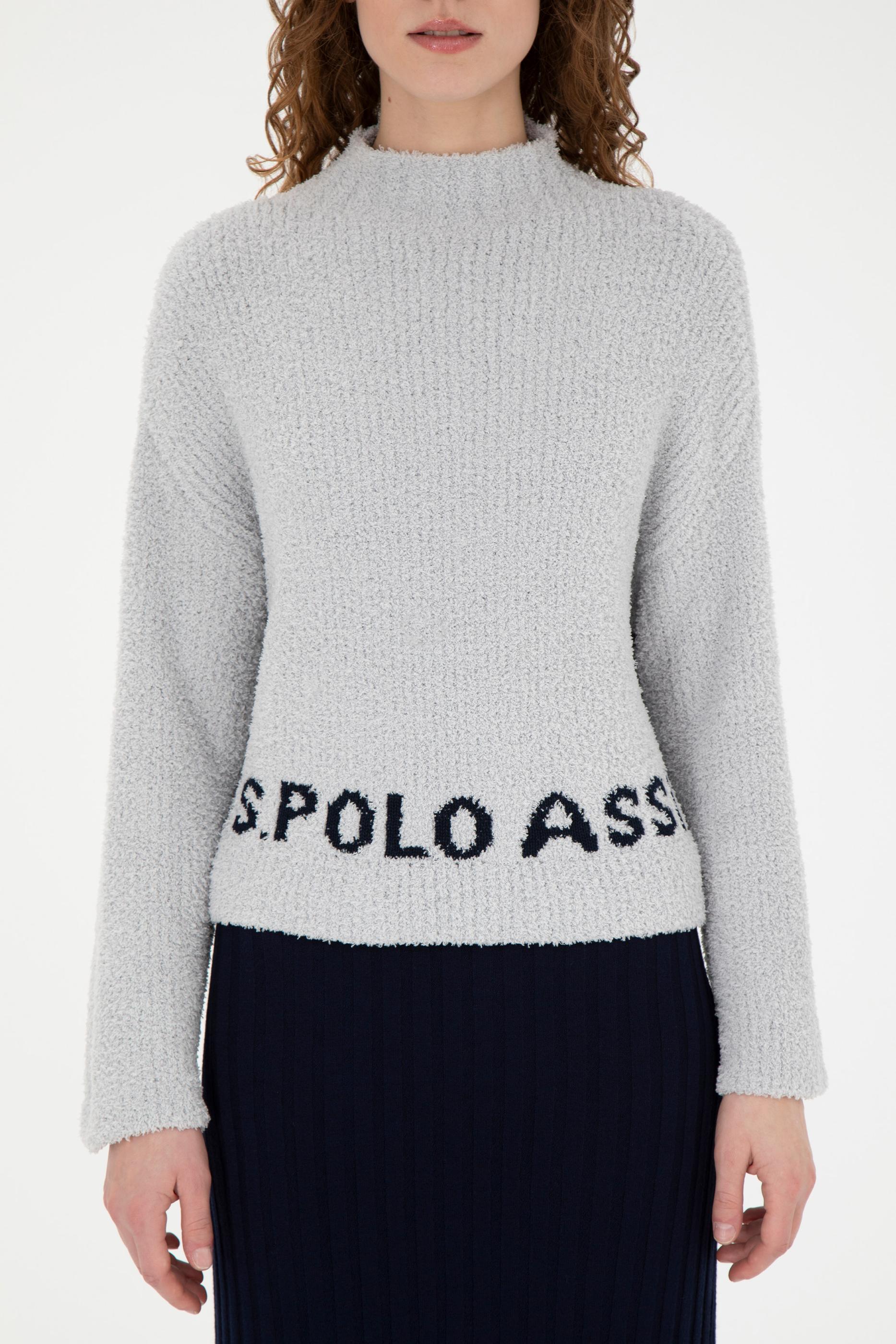 Kadın Taş Melanj Balıkçı Yaka Kazak