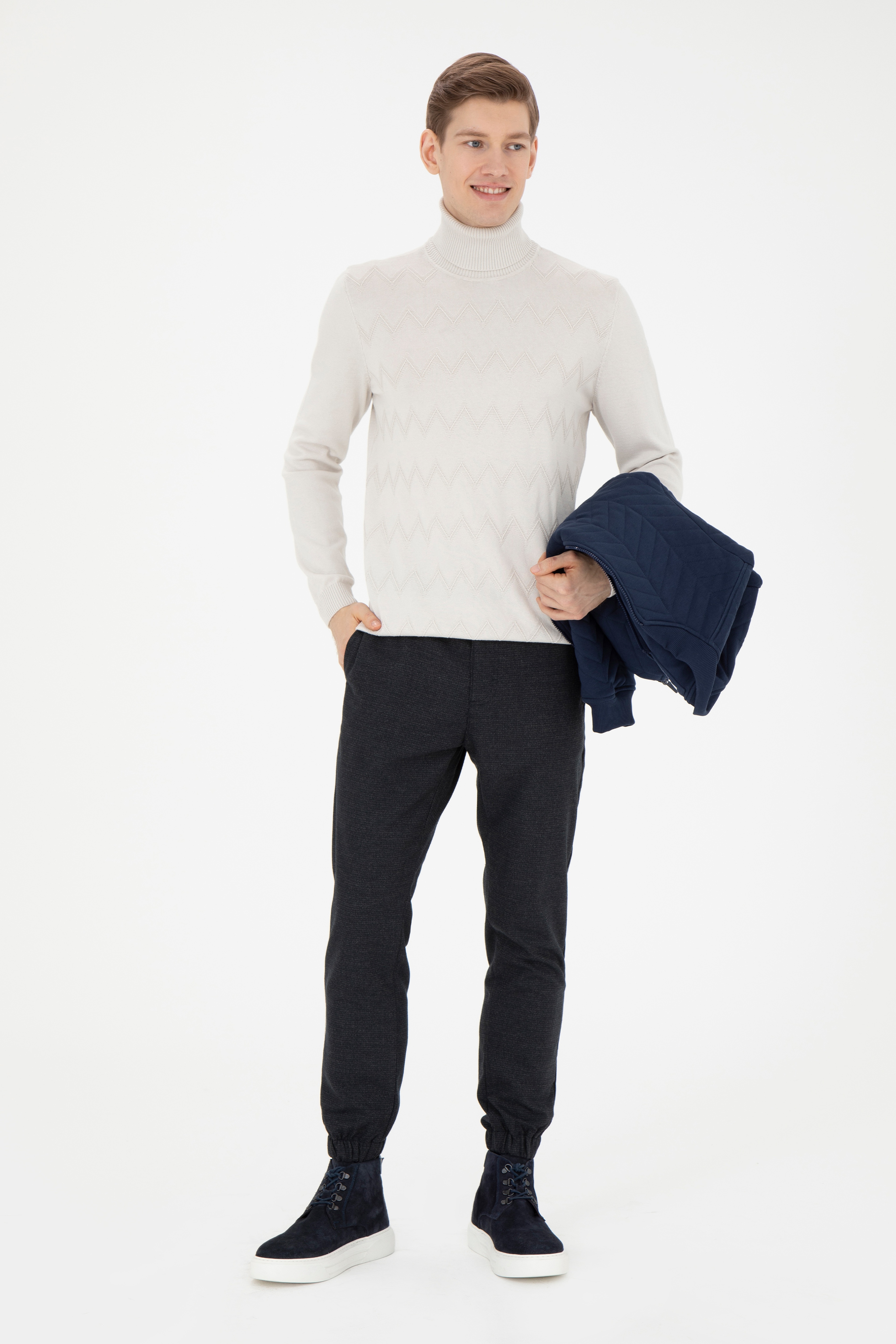 Erkek Jogger Fit Antrasit Kanvas Pantolon - Image 3