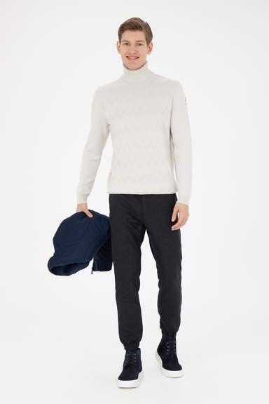 Erkek Jogger Fit Antrasit Kanvas Pantolon