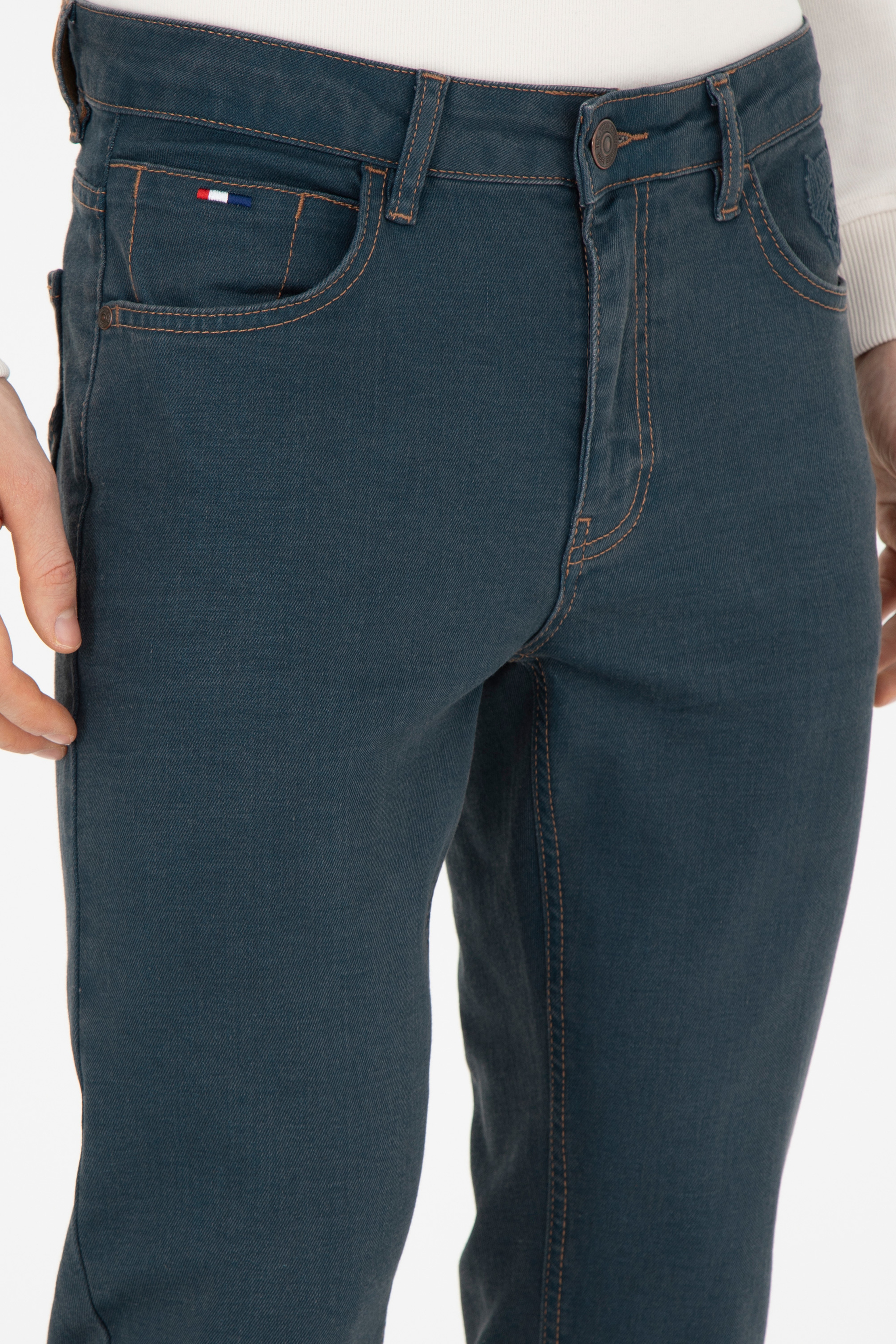Erkek Yeşil Jean Pantolon - Image 5