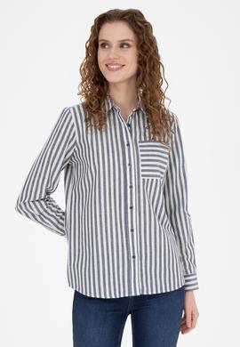 Kadın Lacivert Uzun Kollu Gömlek - 50254660020