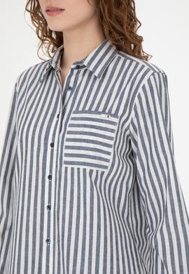 Kadın Lacivert Uzun Kollu Gömlek - 50254660020