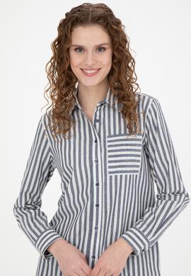 Kadın Lacivert Uzun Kollu Gömlek - 50254660020