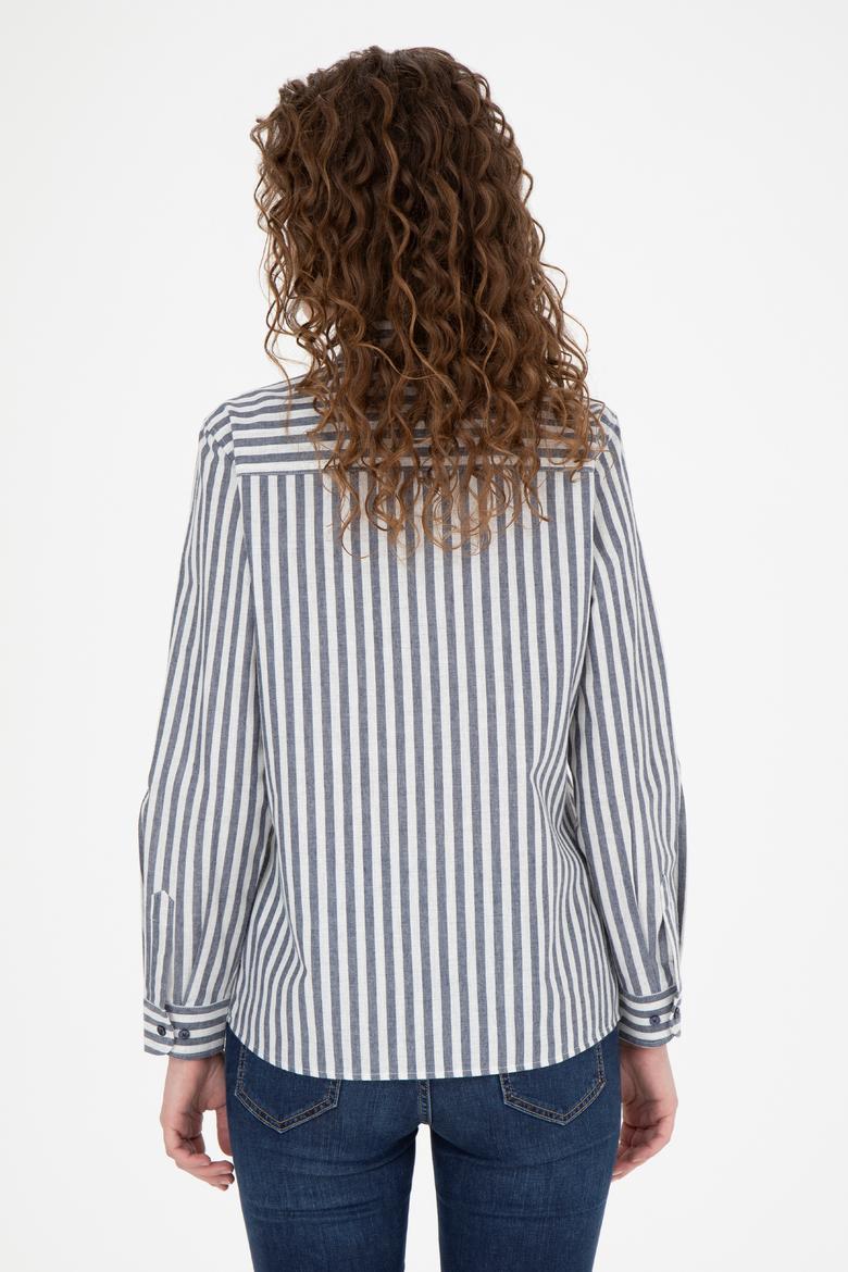 Kadın Lacivert Uzun Kollu Gömlek - 50254660020