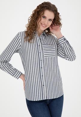 Kadın Lacivert Uzun Kollu Gömlek - 50254660020