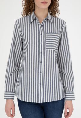 Kadın Lacivert Uzun Kollu Gömlek - 50254660020