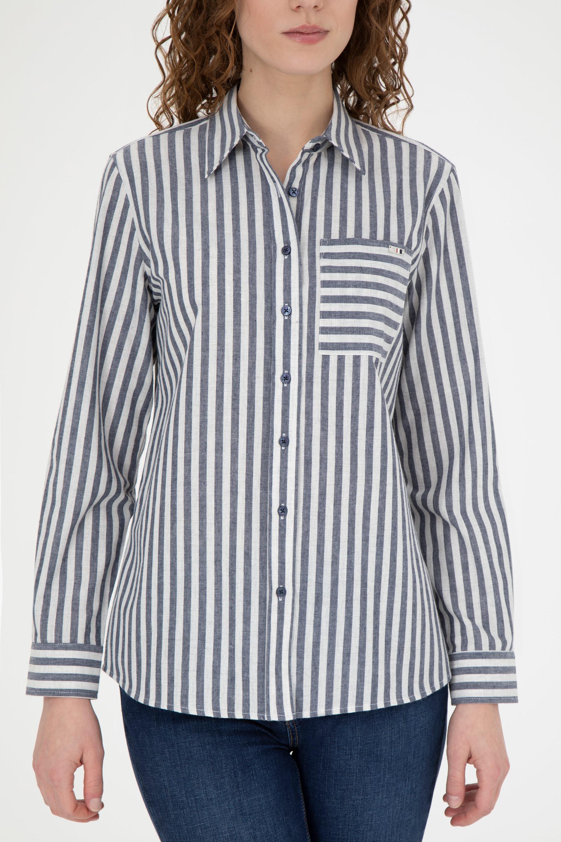 Kadın Lacivert Uzun Kollu Gömlek