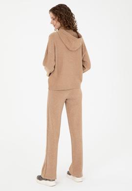 Kadın Kum Melanj Loose Fit Triko Pantolon - 50277073014